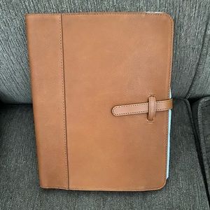 Mark & Graham leather portfolio in cognac